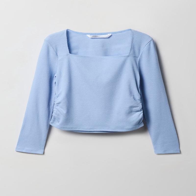 Girls Square Neck Long Sleeve Top