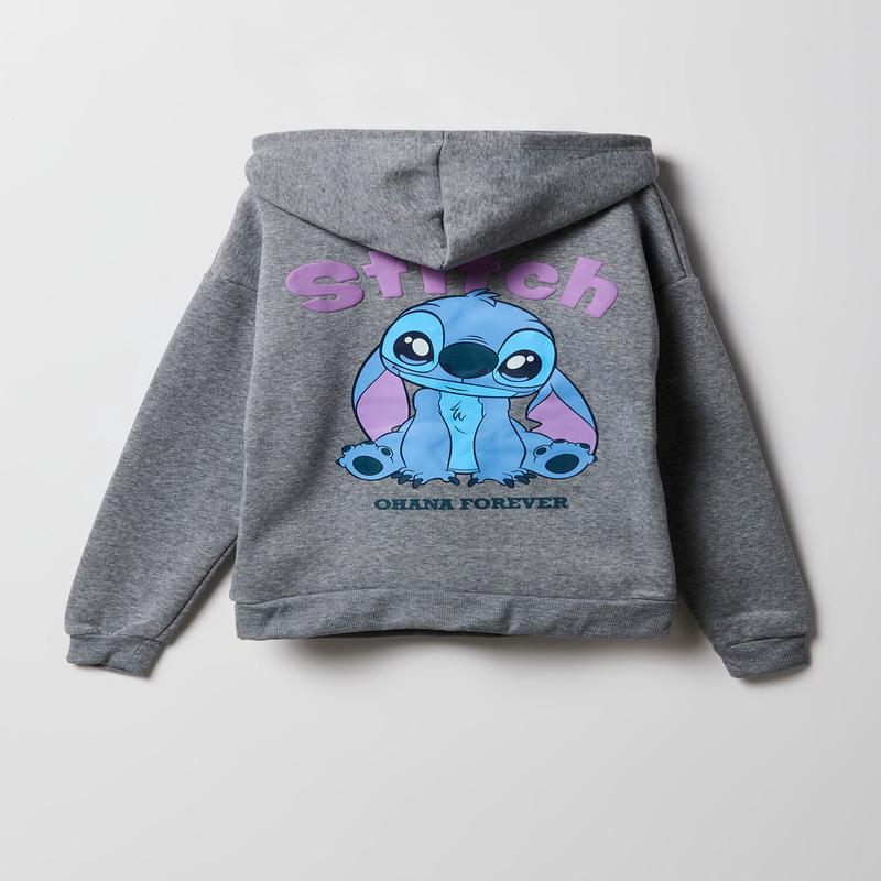 Girls Stitch Puff Print Fleece Hoodie