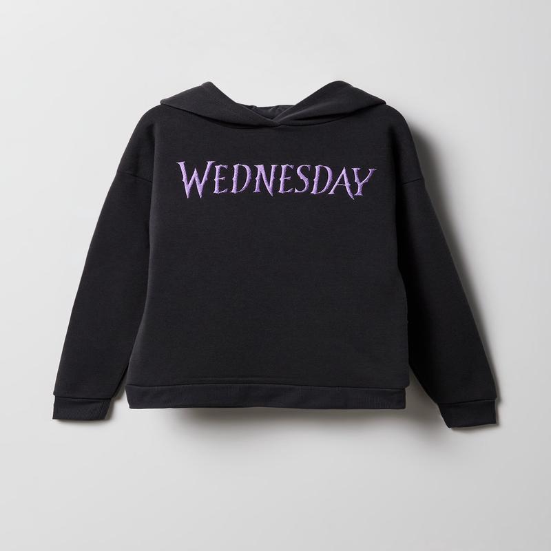 Girls Wednesday Embroidered Fleece Hoodie