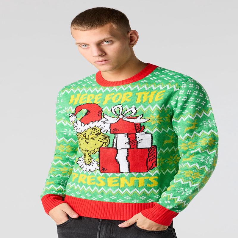 Grinch Jacquard Knit Christmas Sweater
