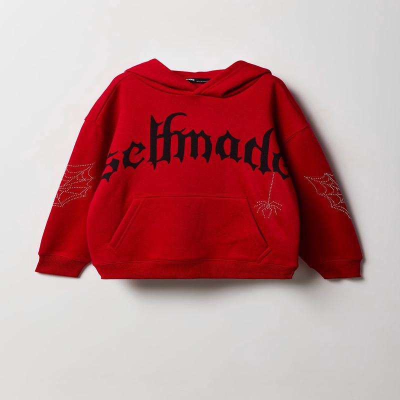 Kids Self Made Spider Rhinestone Hoodie