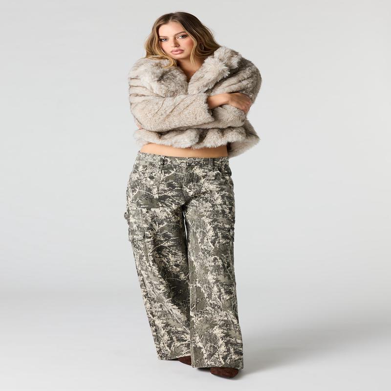 Low Rise Baggy Denim Cargo Pant