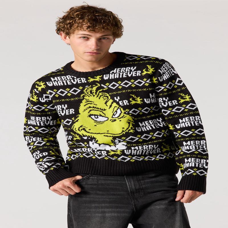 Merry Christmas Grinch Jacquard Knit Sweater