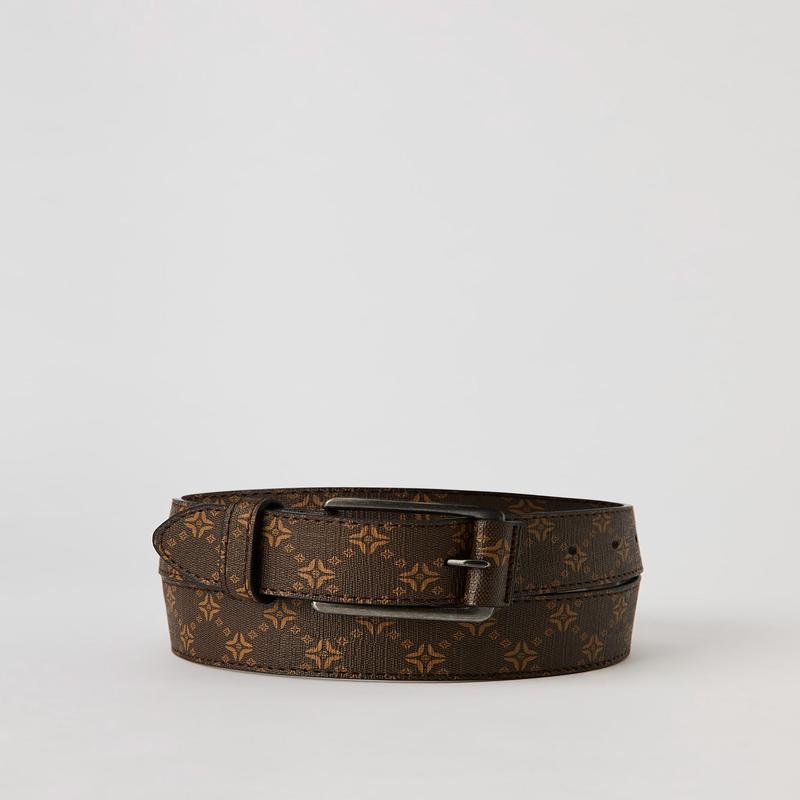 Printed Faux-Leather Belt