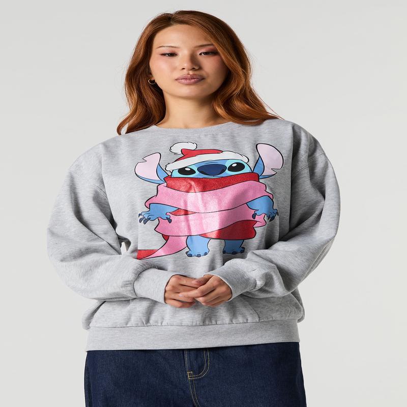Stitch Christmas Graphic Fleece Sweatshirt