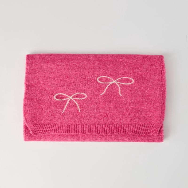 Bow Jacquard Knit Scarf