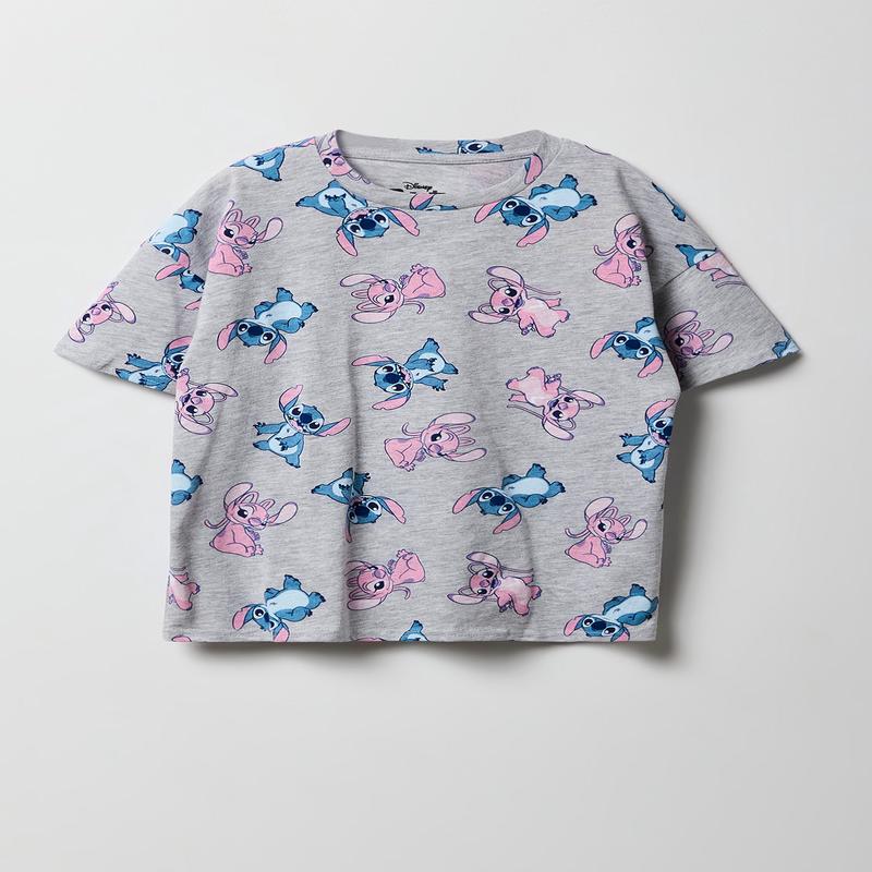 Girls Oversized Stitch & Angel Print T-Shirt