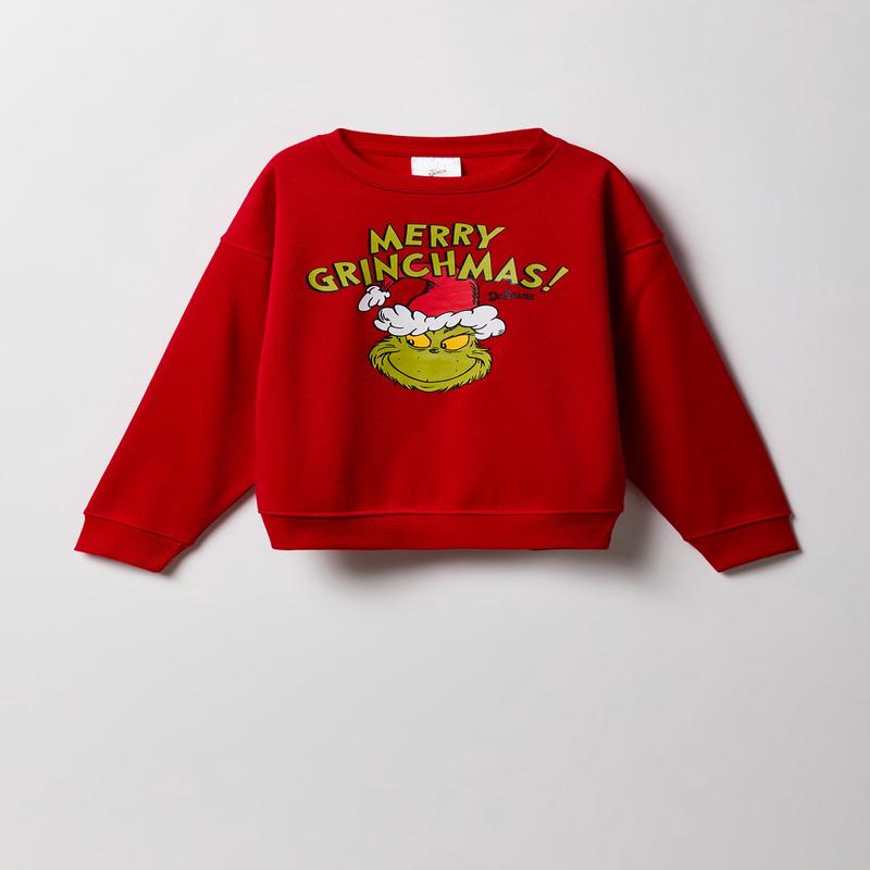 Kids Merry Grinchmas Graphic Sweatshirt