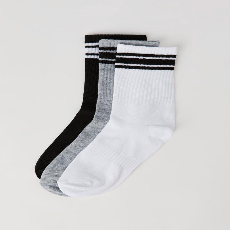 Kids Striped Crew Socks (3 Pack)
