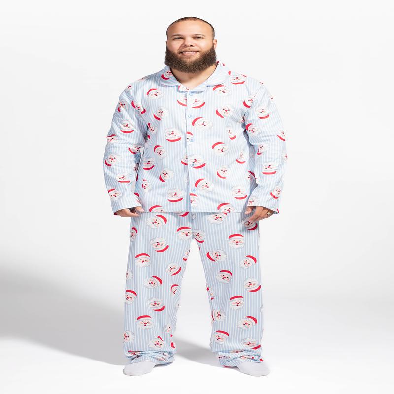 Mens Fammy Jammies Santa Flannel Pajama Set