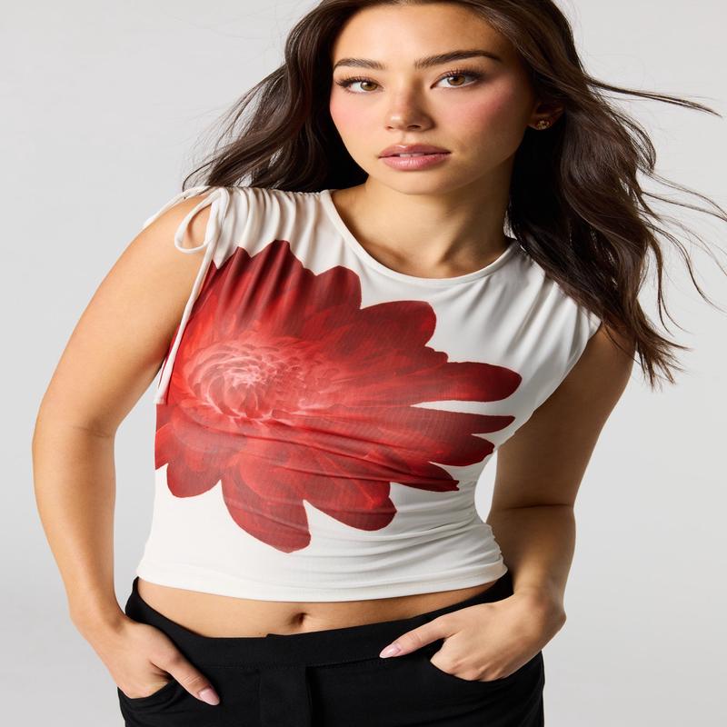 Mesh Cinched Tie Tank