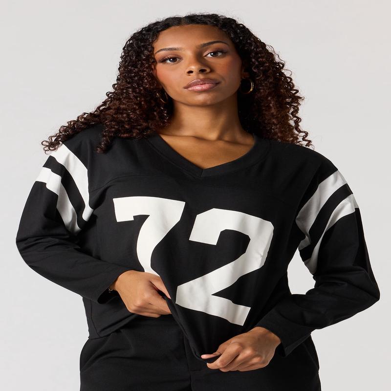 Numbered Graphic Long Sleeve Jersey