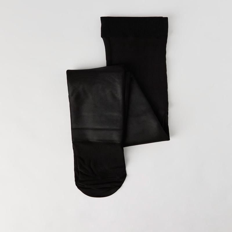 Shiny Faux Fur Lined Tights