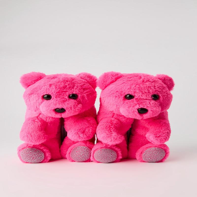Teddy Bear Rhinestone Slippers