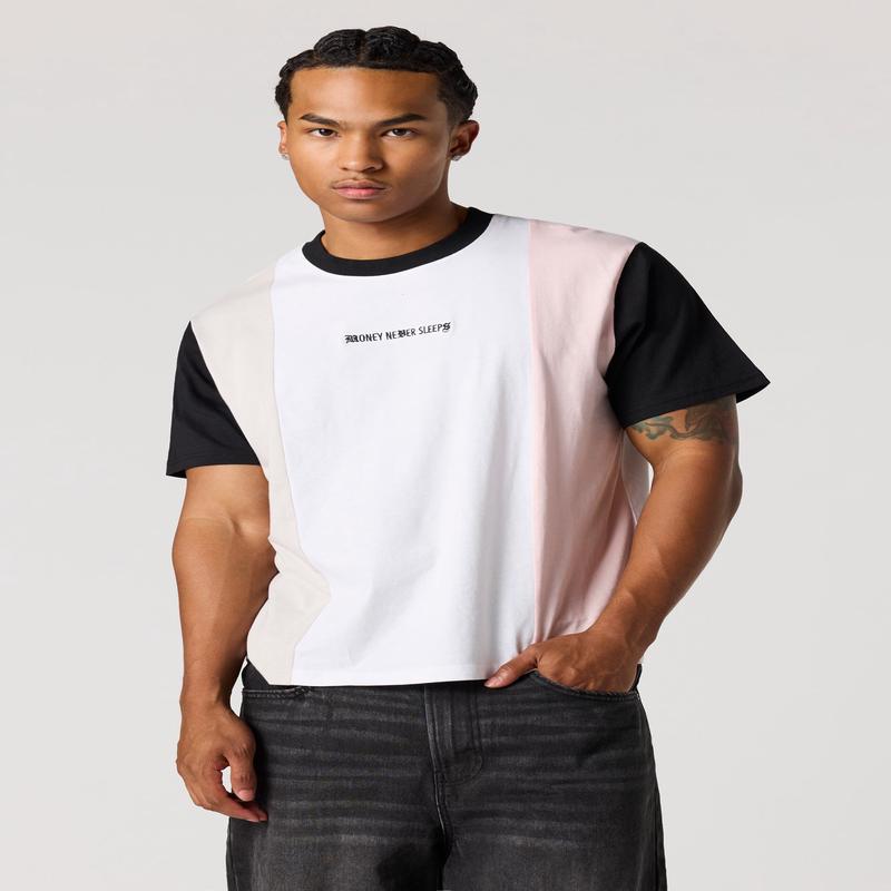 Colourblock Embroidered T-Shirt
