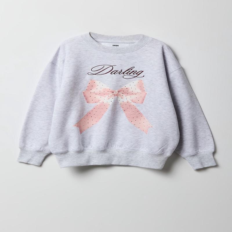 Girls Fleece Oversized Puff Print Sweatshirt
