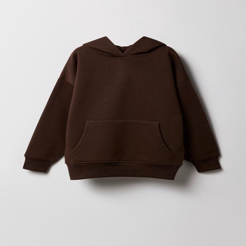 Girls Solid Fleece Oversized Hoodie