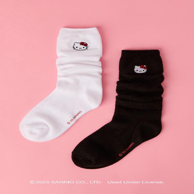 Hello Kitty Embroidered Slouchy Socks