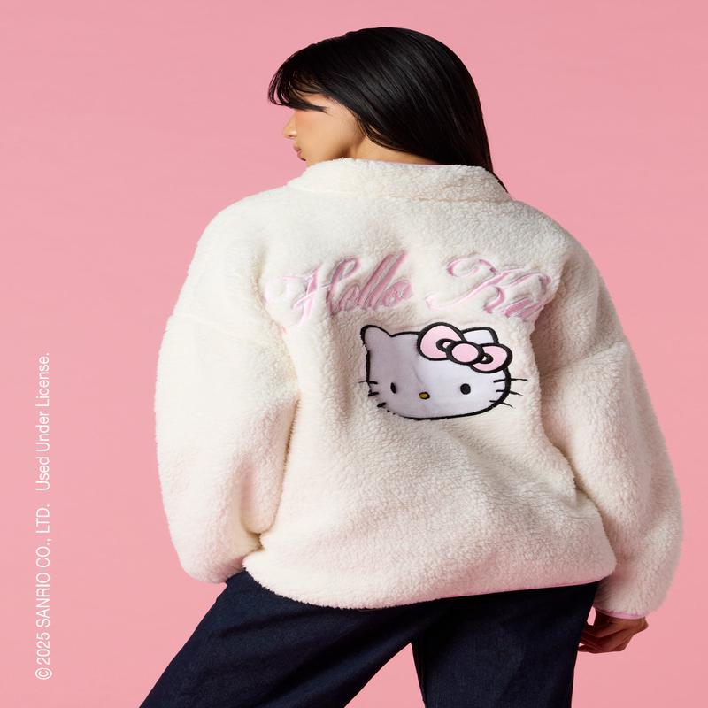 Hello Kitty Sherpa Quarter Zip Sweatshirt