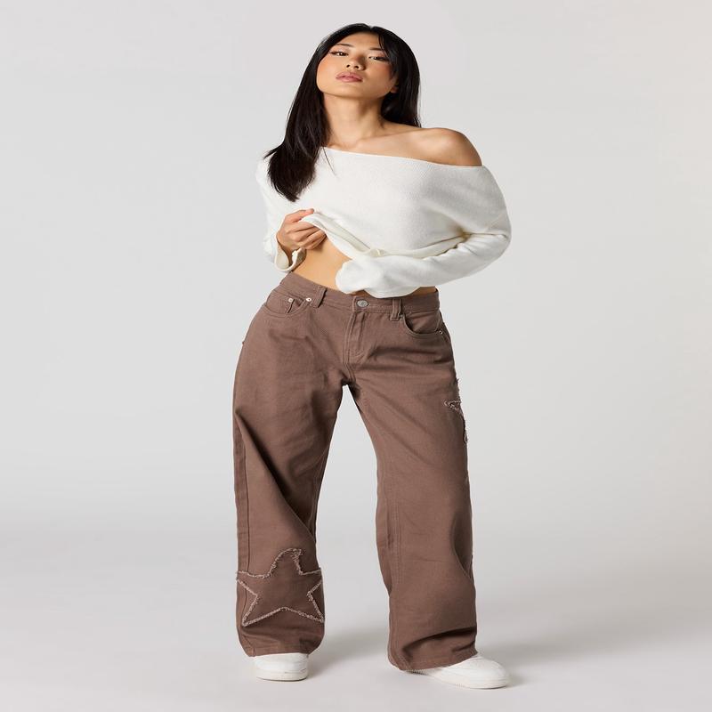 Low Rise Baggy Pant with Stars