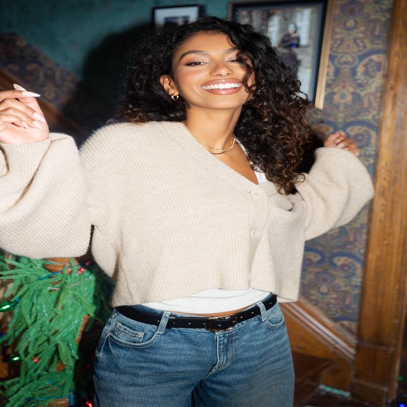 Mossy Knit Button-Up Cardigan