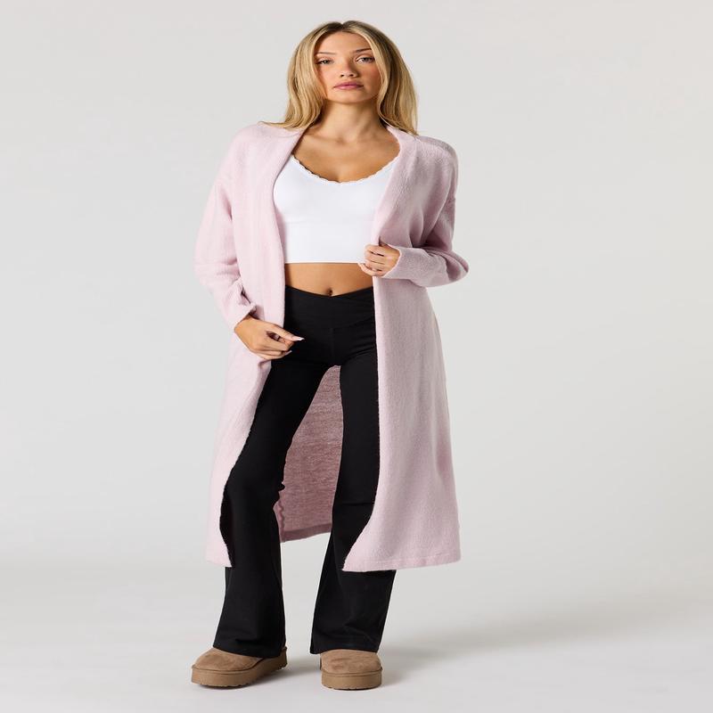 Mossy Knit Maxi Cardigan