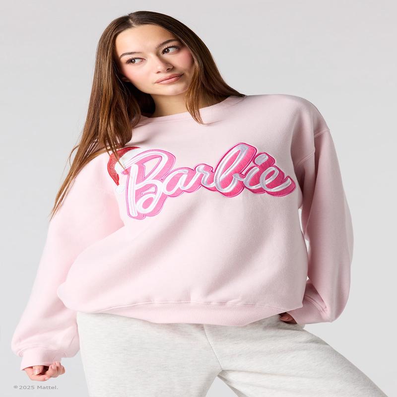 Barbie Embroidered Christmas Fleece Sweatshirt