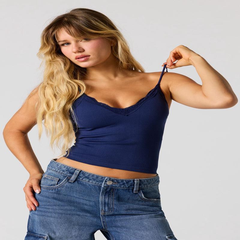 Braless Ribbed Seamless Crop Tank
