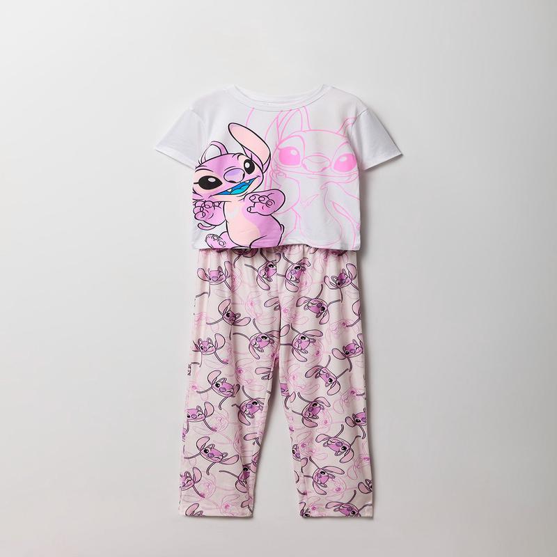 Girls Angel Graphic T-Shirt & Plush Pant Pajama Set