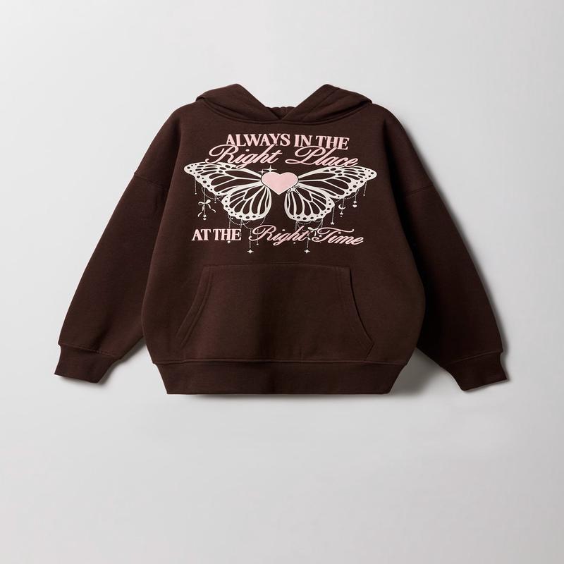 Girls Fleece Puff Print Hoodie