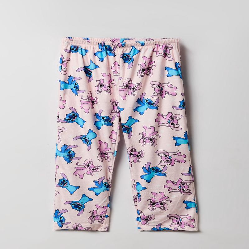 Girls Stitch Print Plush Pajama Pant