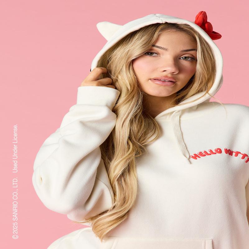 Hello Kitty Puff Print Fleece 3D Hoodie