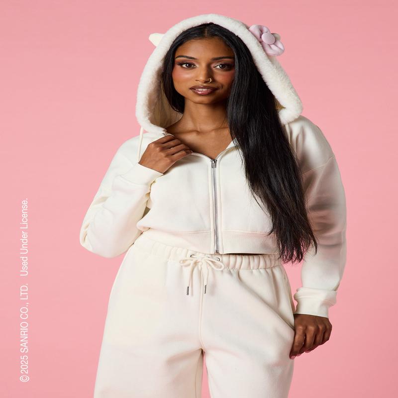 Hello Kitty Rhinestone Zip-Up 3D Hoodie