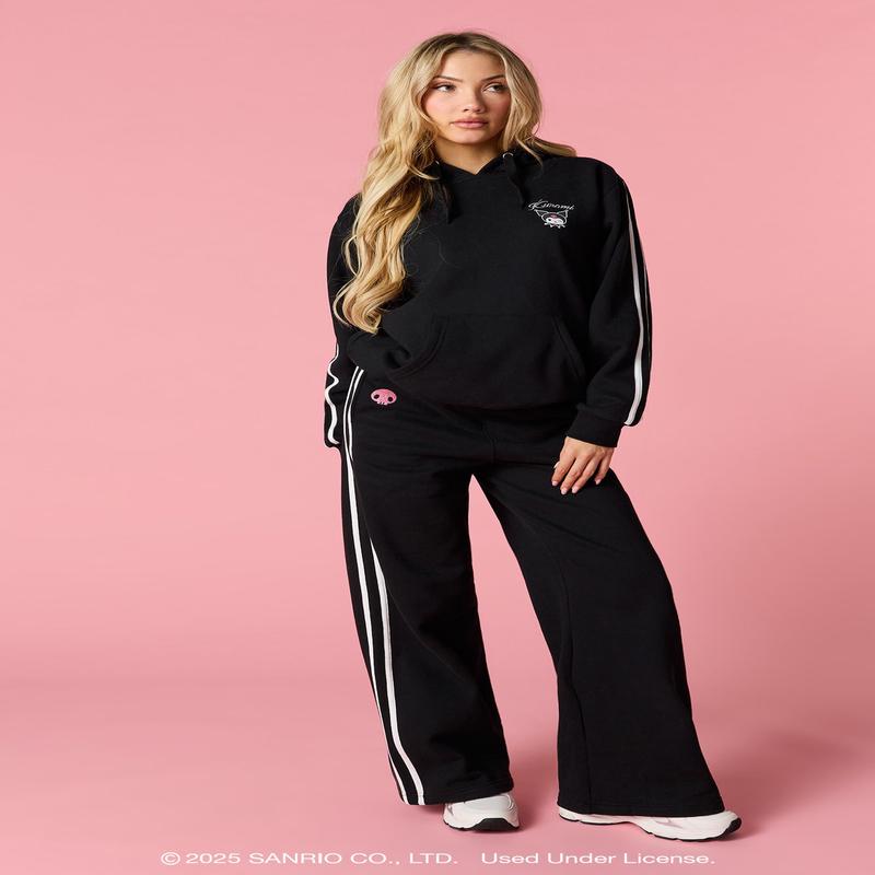 Kuromi Graphic Fleece Wide Leg Sweatpant