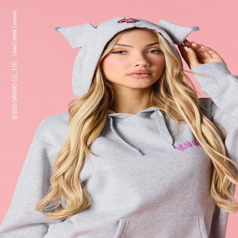 Kuromi Puff Print Fleece 3D Hoodie