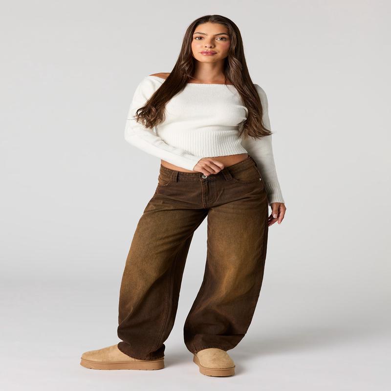 Low Rise Barrel Jean