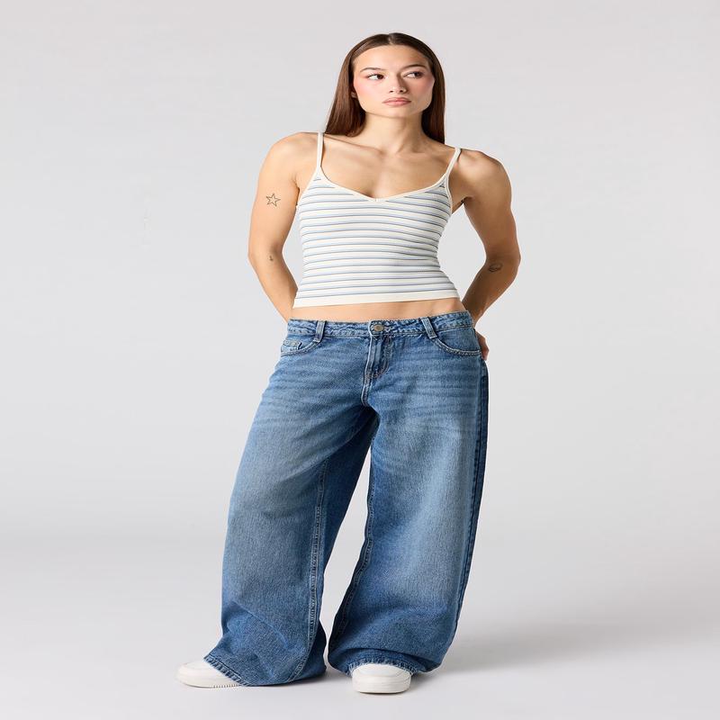 Low Rise Super Baggy Dark Jean