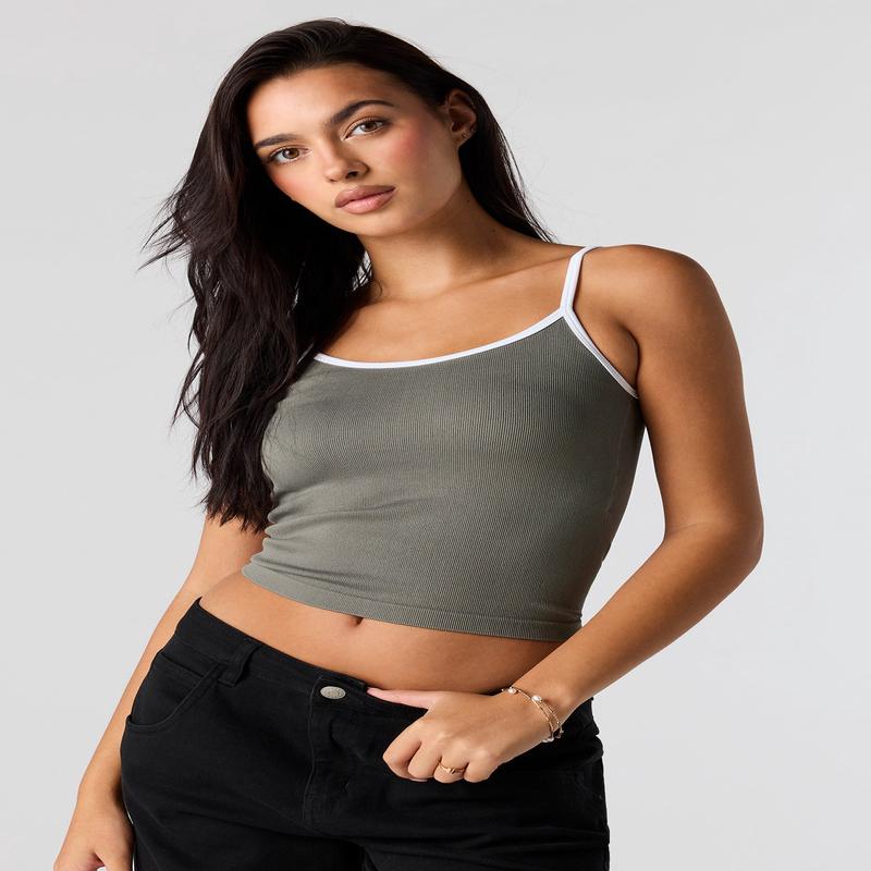 Seamless Ribbed Contrast Cami