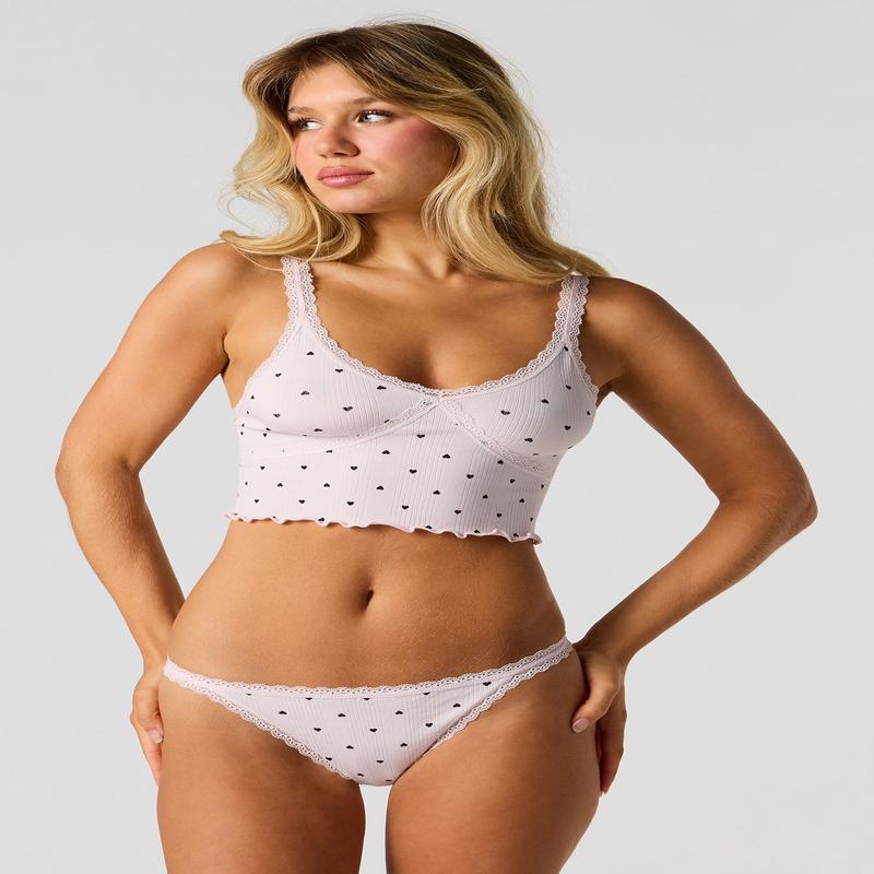 Seamless Ribbed Tank & Thong Set