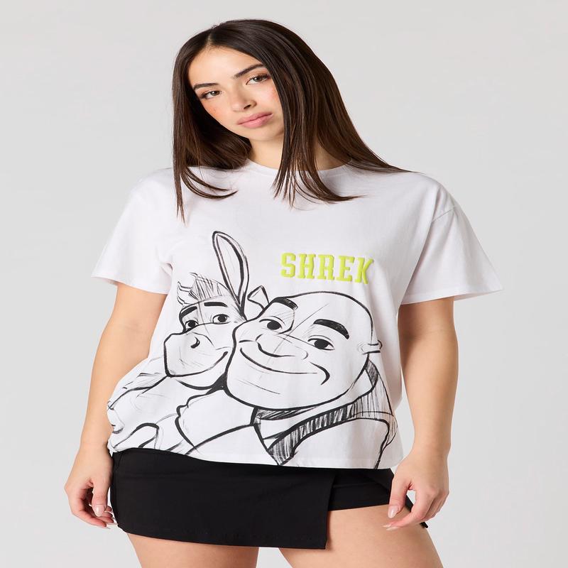 Shrek Puff Print Boyfriend T-Shirt