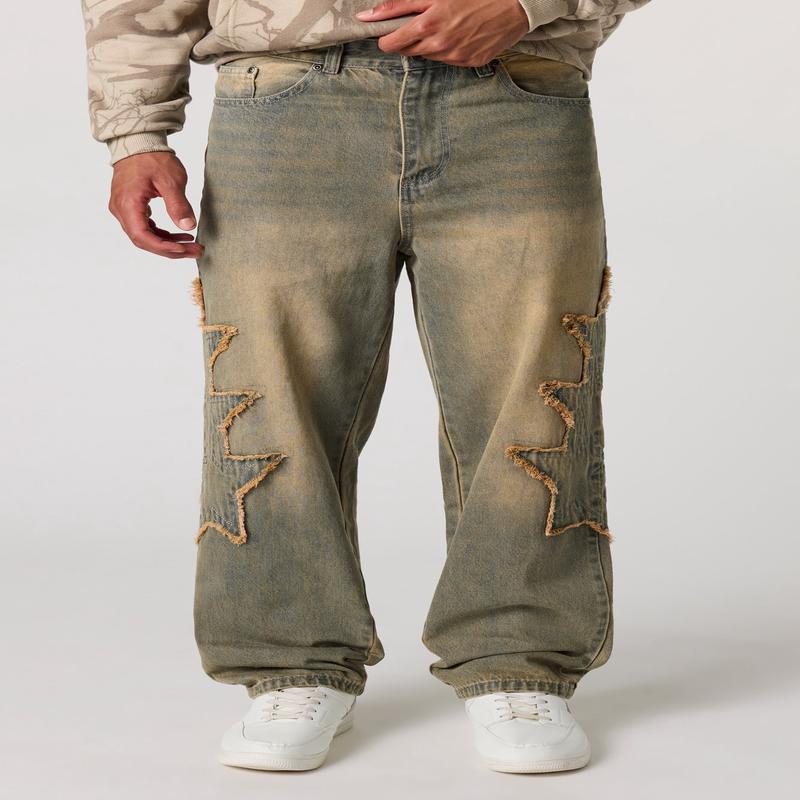 Star Applique Baggy Jean