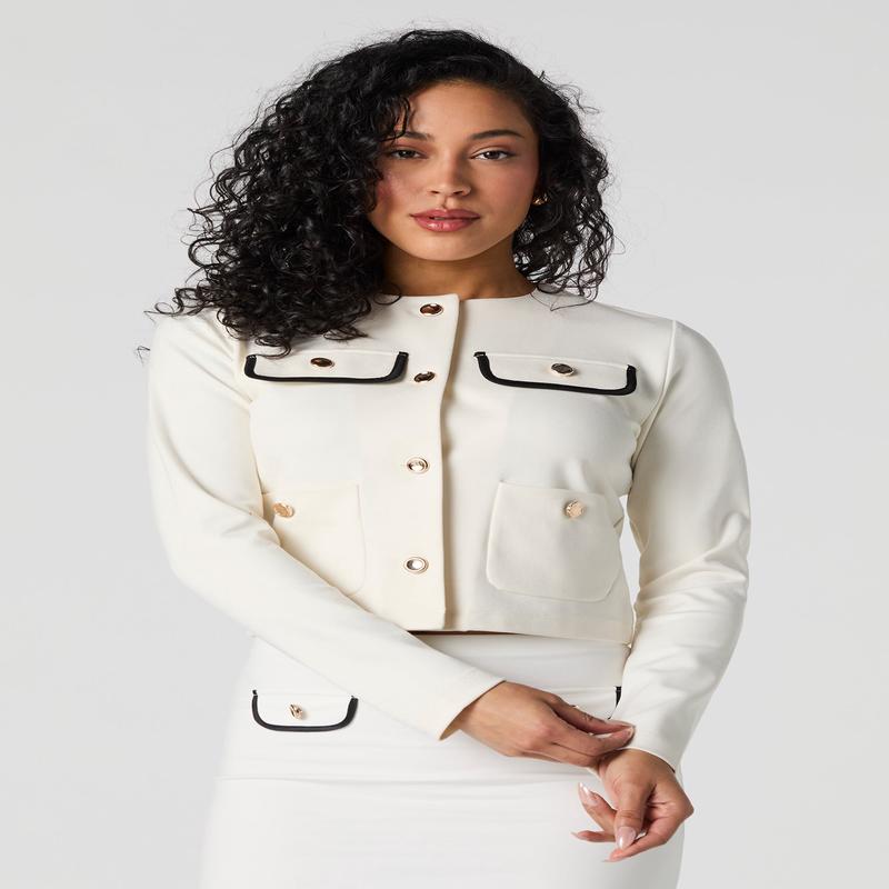 Buttoned Pocket Blazer