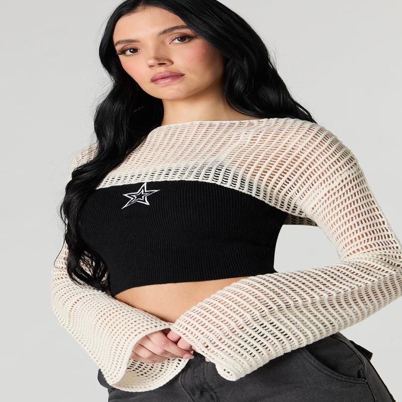 Chandail ultracourt crochet