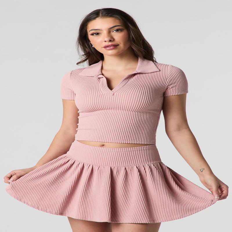 Haut court en tricot ctel avec col