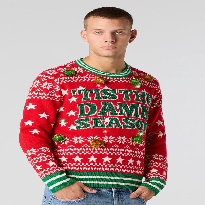 Jacquard Knit Pom Pom Christmas Sweater