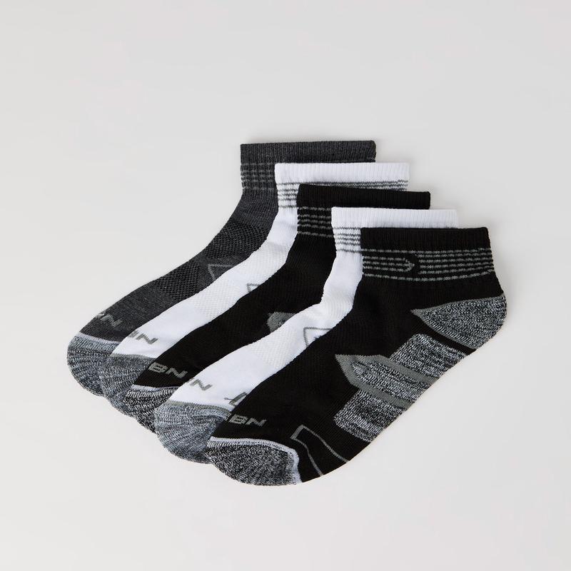 Jacquard Knit Quarter Socks (5 Pack)