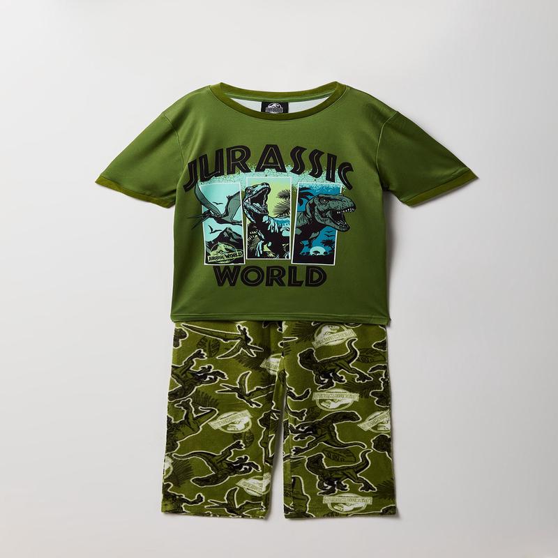 Kids Jurassic Graphic T-Shirt & Plush Pant Pajama Set