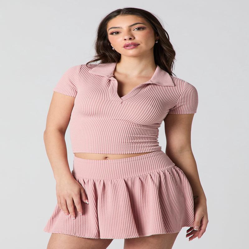 Minijupe-short fluide en tricot ctel