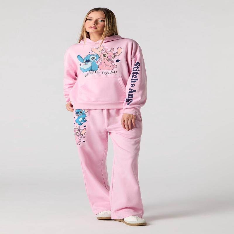 Stitch & Angel Graphic Fleece Flare Sweatpant