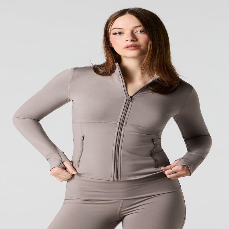 Active Zip-Up Long Sleeve Top